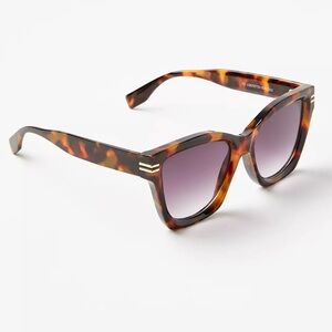 Metallic Trim Square Sunglasses